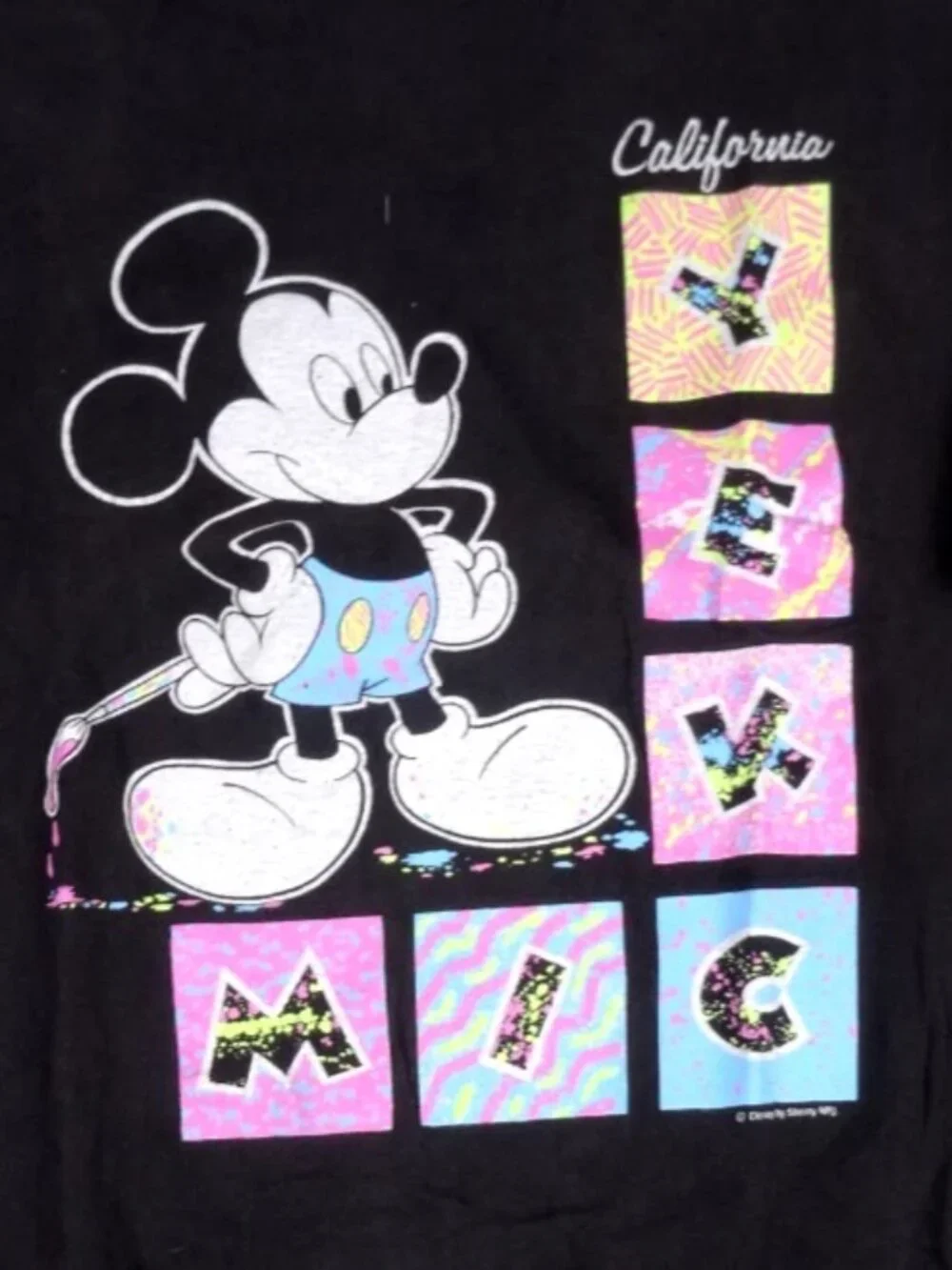 Vintage 90s Disney Mickey Mouse T Shirt XL Mens Retro Cartoon Art Tee Black
